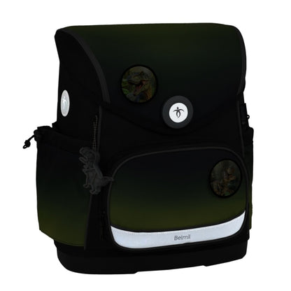 Belmil Compact Plus Premium Schulranzen Set 5-teilig "Black Green" 19 Liter