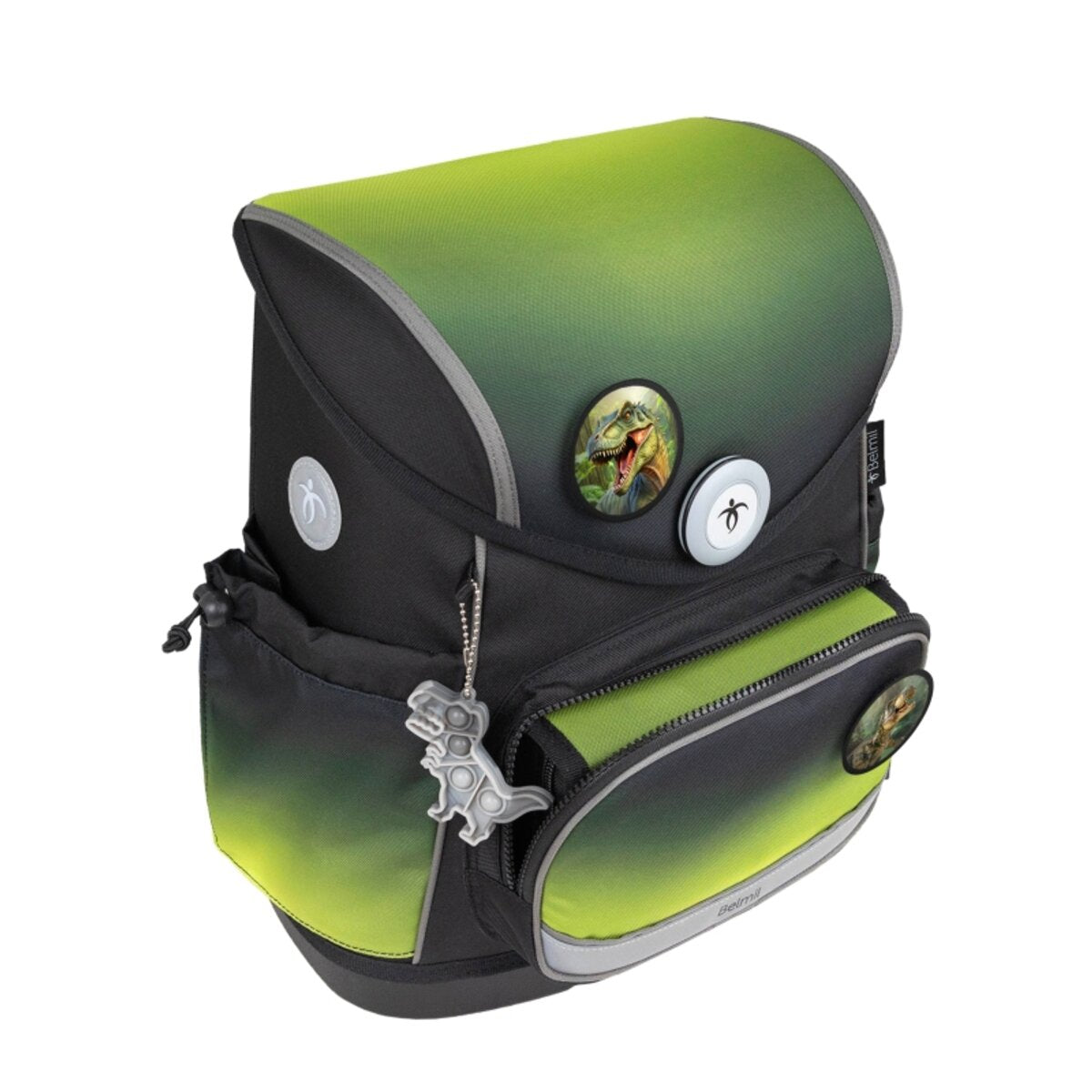 Belmil Compact Plus Premium Schulranzen Set 5-teilig "Black Green" 19 Liter