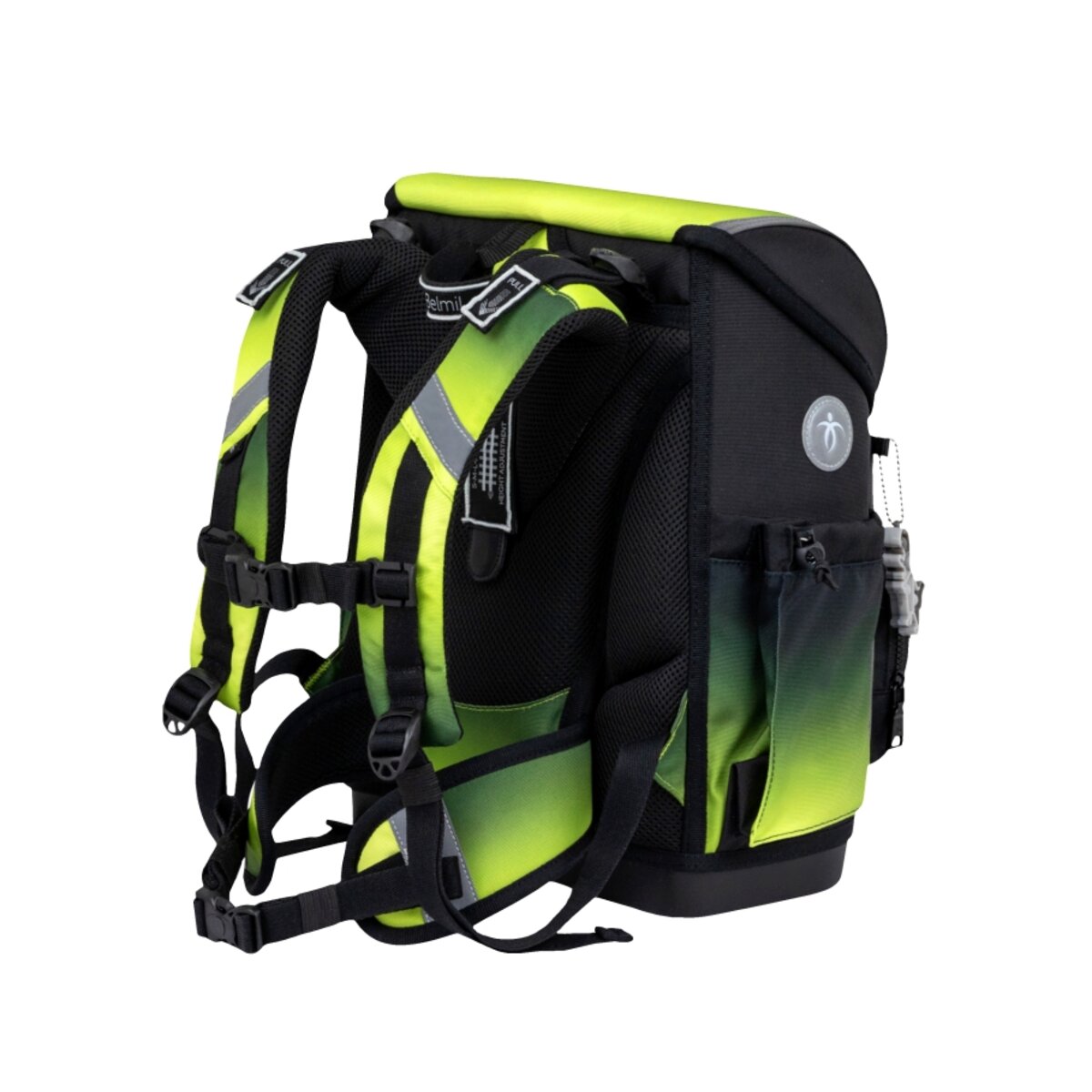 Belmil Compact Plus Premium Schulranzen Set 5-teilig "Black Green" 19 Liter