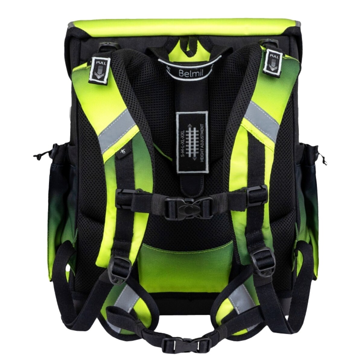 Belmil Compact Plus Premium Schulranzen Set 5-teilig "Black Green" 19 Liter