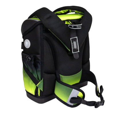 Belmil Compact Plus Premium Schulranzen Set 5-teilig "Black Green" 19 Liter