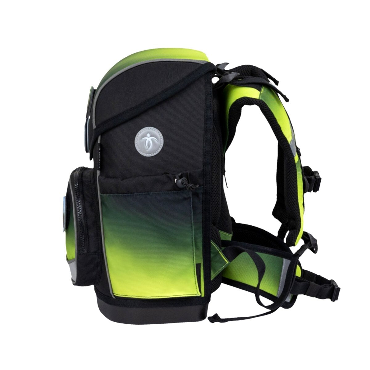 Belmil Compact Plus Premium Schulranzen Set 5-teilig "Black Green" 19 Liter