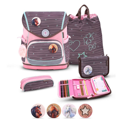 Belmil Compact Plus Premium Schulranzen Set 5-teilig "Mint" 19 Liter