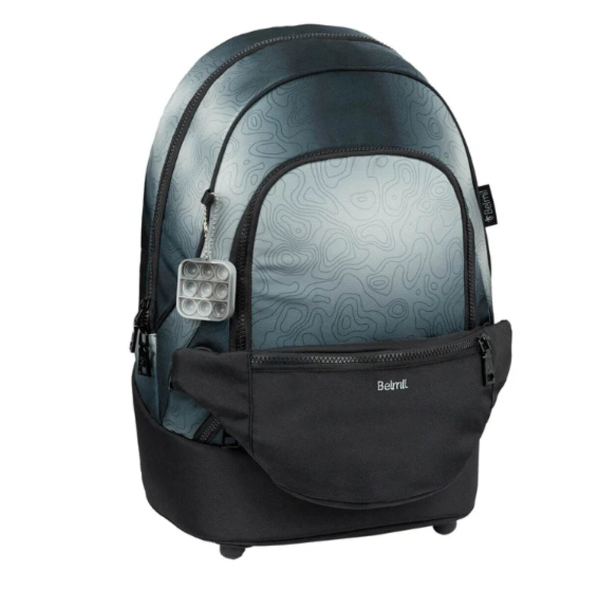 Belmil 2-IN-1 Schultasche & Gürteltasche 2-teilig Black Grey