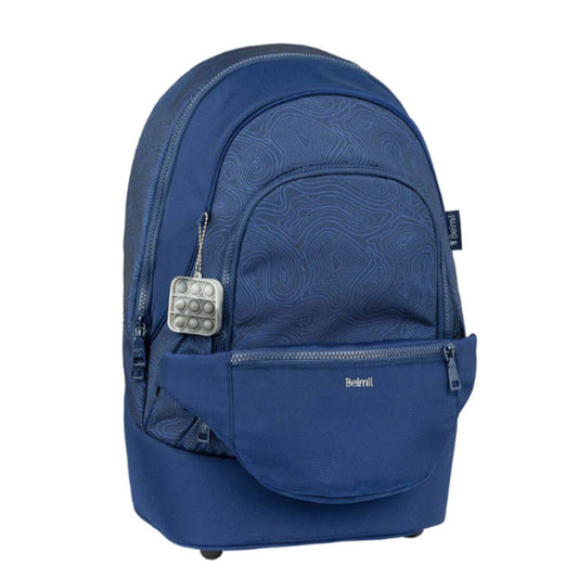 Belmil Schulranzen-Set 2tlg. Premium Backpack & Fanny Pack Topographic