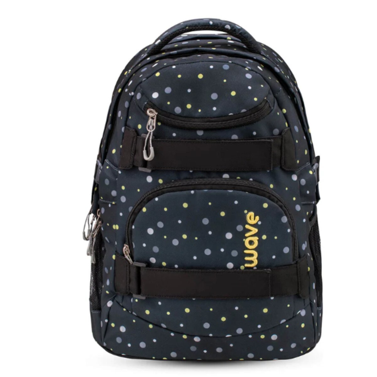 Belmil Schulrucksack Wave Infinity Black And Yellow Dots