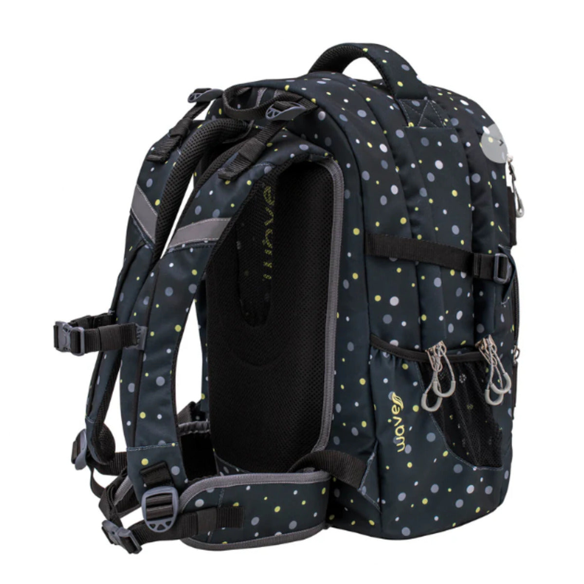 Belmil Schulrucksack Wave Infinity Black And Yellow Dots