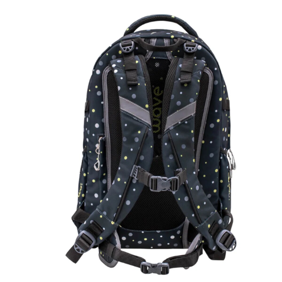 Belmil Schulrucksack Wave Infinity Black And Yellow Dots