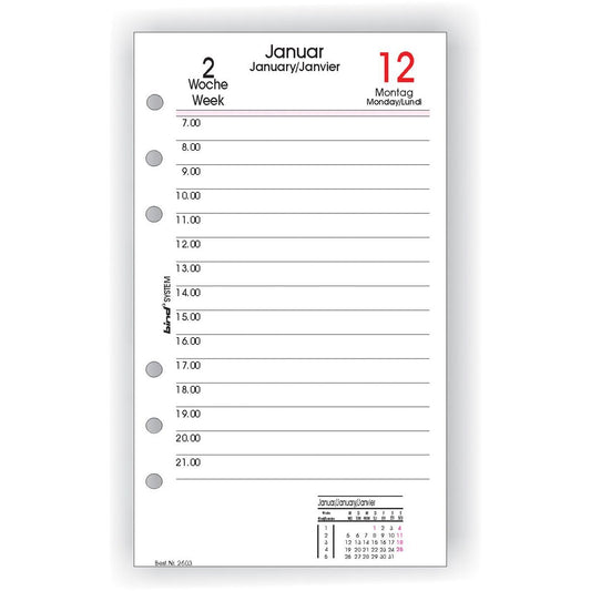 bind System Timer Ersatzeinlage 2026 1 Woche auf 2 Seiten DIN A5