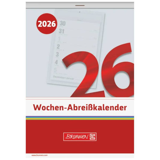 BRUNNEN Abreißkalender 2026 105 × 146 mm Nr. 25 mit Wochennr. Wissenswertes uvm.