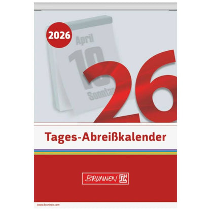 BRUNNEN Abreißkalender 2026 98 × 142 mm Nr. 13 mit Wochennr. Wissenswertes uvm.