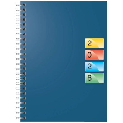 BRUNNEN Buchkalender DATAline Jahr 2026 A5 Karton blau 148 x 208 mm Mod. 796 40
