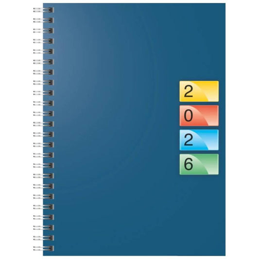 BRUNNEN Buchkalender DATAline Jahr 2026 A5 Karton blau 148 x 208 mm Mod. 796 40
