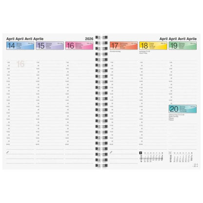 BRUNNEN Buchkalender DATAline Jahr 2026 A5 Karton blau 148 x 208 mm Mod. 796 40