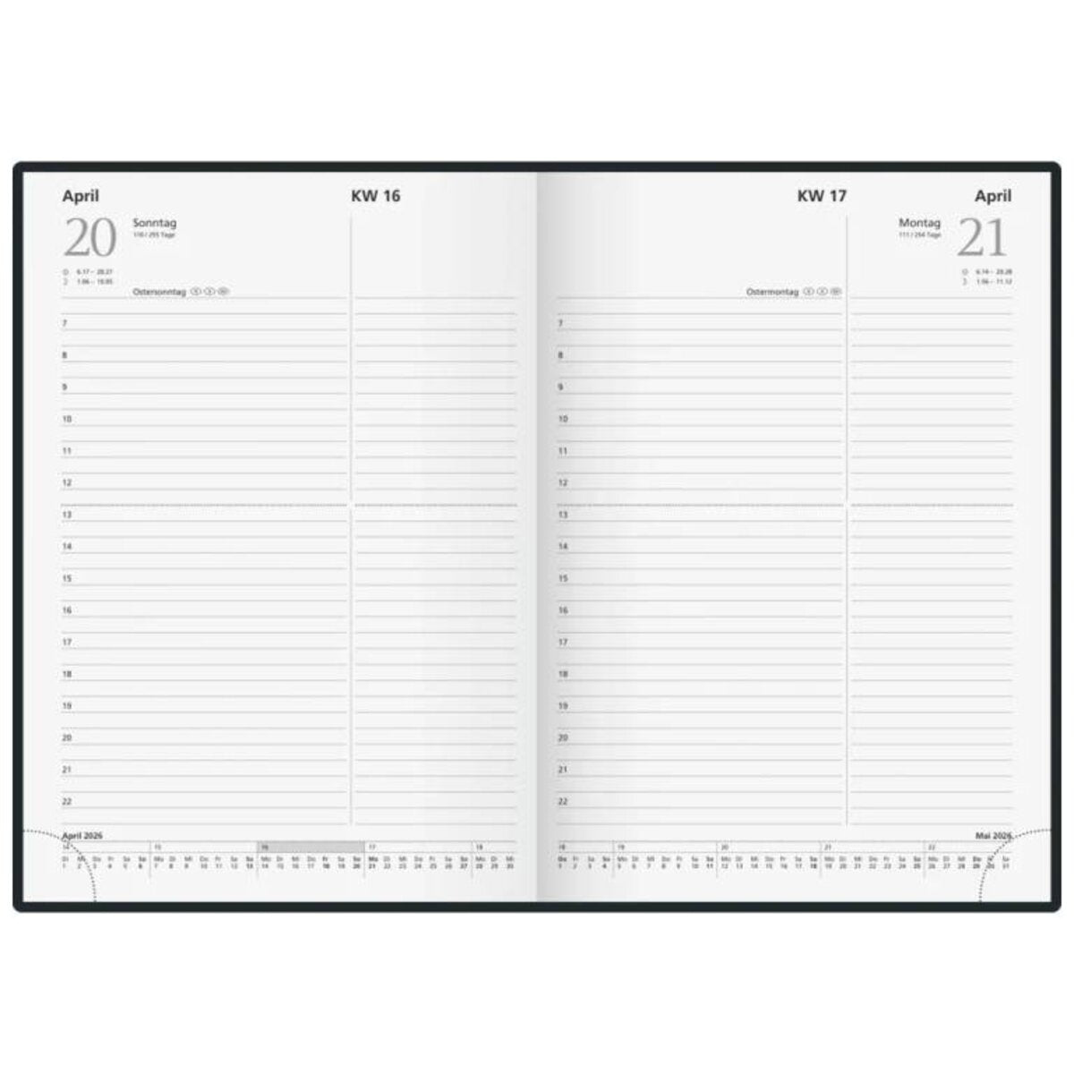 BRUNNEN Buchkalender Jahr 2026  A5 Kunststoff schwarz Mod. Chefplaner