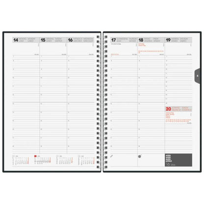 BRUNNEN Buchkalender Jahr 2026 168 × 240 mm Karton schwarz Mod. 797