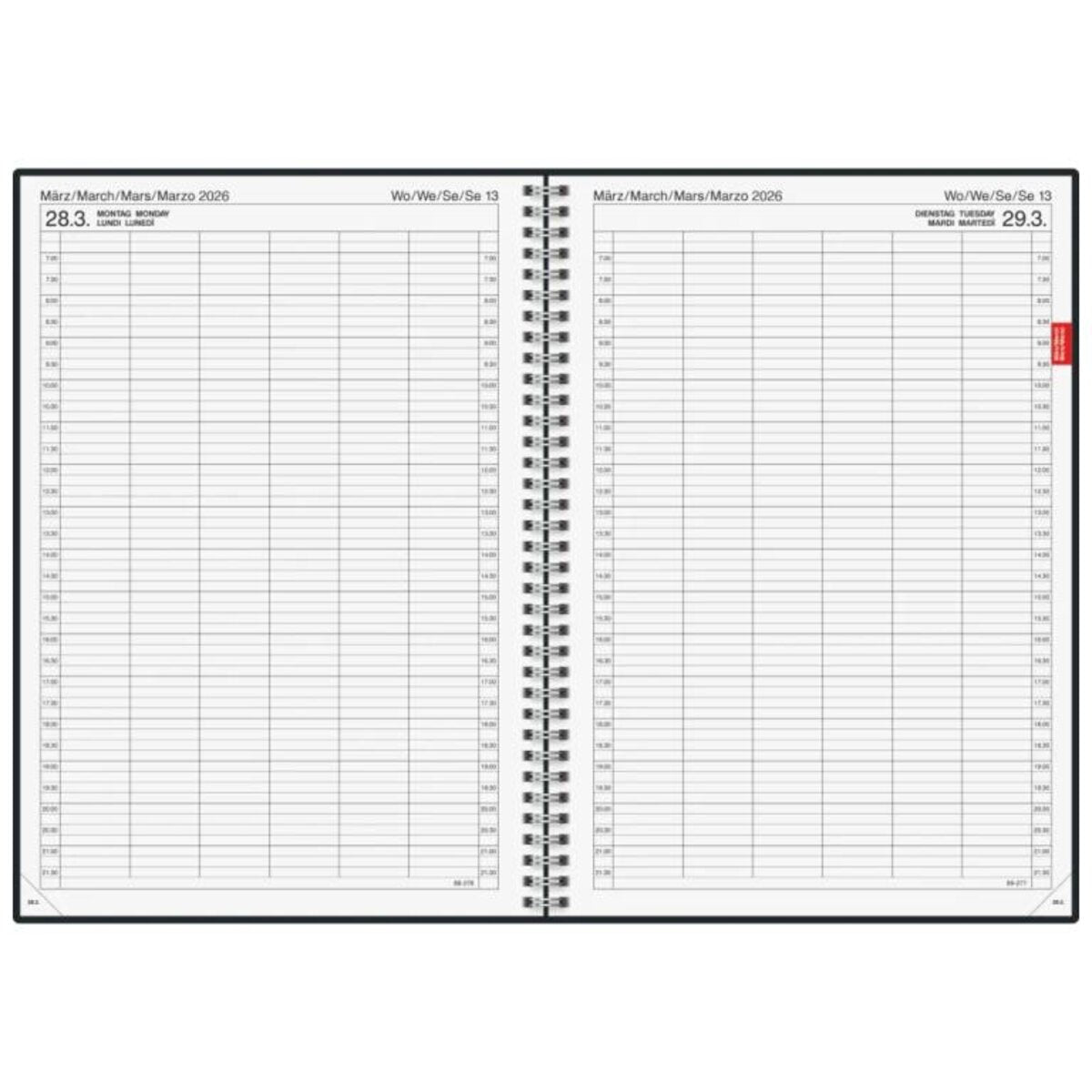 BRUNNEN Buchkalender Jahr 2026 A4, Kunststoff grau Mod. 789