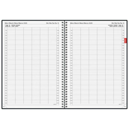 BRUNNEN Buchkalender Jahr 2026 A4, Kunststoff grau Mod. 789