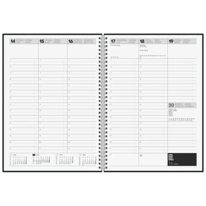 BRUNNEN Buchkalender Jahr 2026 A4 Kunststoff schwarz 144 Seiten Mod. 781