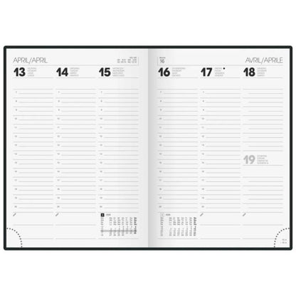 BRUNNEN Buchkalender Jahr 2026 A5 Kunststoff schwarz 148 x 208 mm Mod. 796