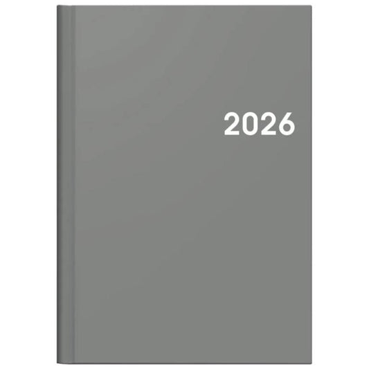 BRUNNEN Buchkalender Jahr 2026 A5 Kunststoff grau 148 x 208 mm Mod. 796