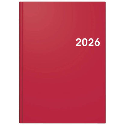 BRUNNEN Buchkalender Jahr 2026 A5, Kunststoff rot 145 x 206 mm Mod. 795