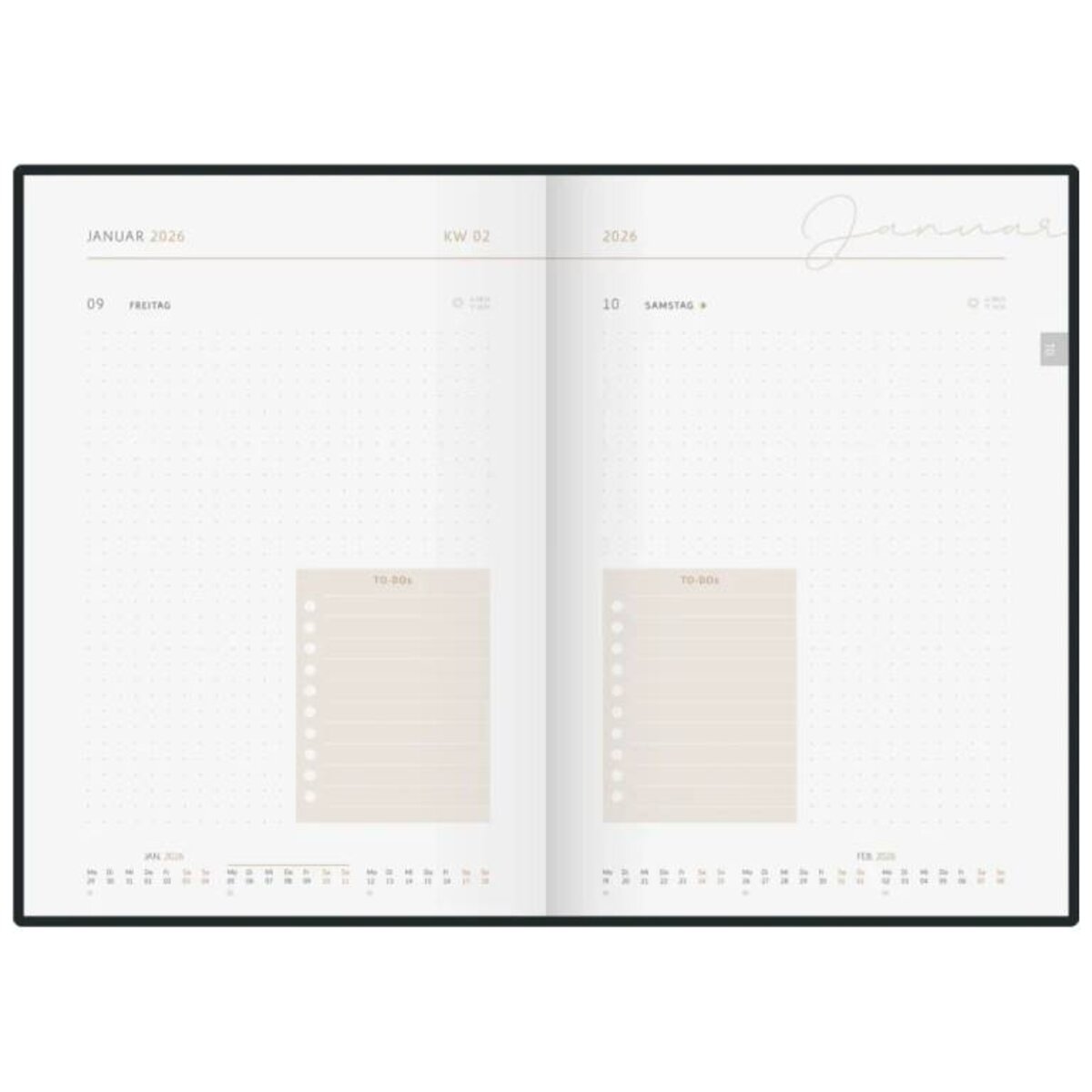 BRUNNEN Buchkalender Premium Young Line Jahr 2026 Monstera A5 Kunstleder