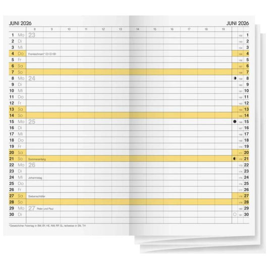 BRUNNEN Monats-Ersatzkalendarium Jahr 2026 87 × 153 mm Mod. 746