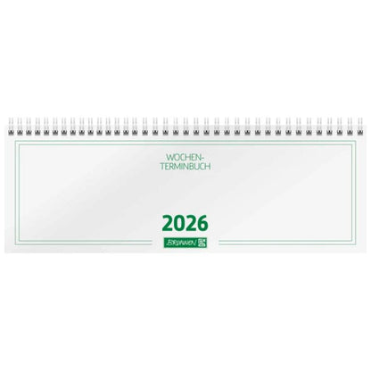 BRUNNEN Querterminbuch Jahr 2026 297 × 105 mm Karton weiß Mod. 772