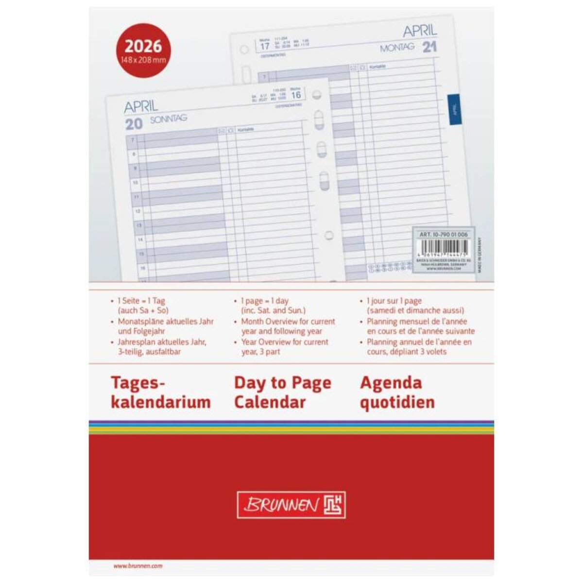 BRUNNEN Tageskalendarium Business 2026 A5 148 x 208 mm