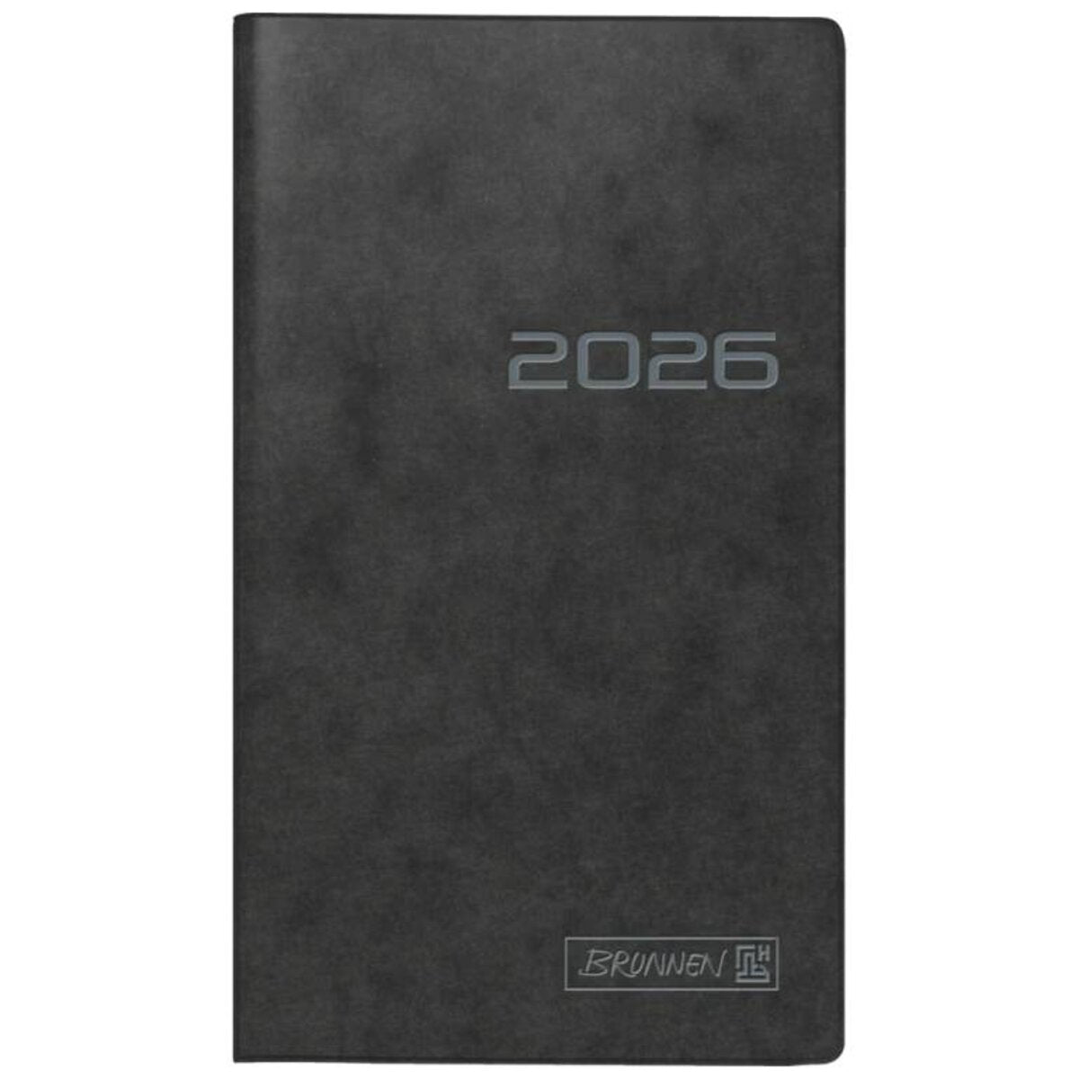 BRUNNEN Taschenkalender Jahr 2026 87 × 153 mm A6 Karton schwarz Mod. 758
