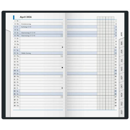 BRUNNEN Taschenkalender Jahr 2026 87 x 153 mm A6 Kunststoff schwarz Mod. 753