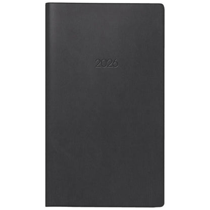 BRUNNEN Taschenkalender Jahr 2026 87 x 153 mm A6 Kunststoff schwarz Mod. 758