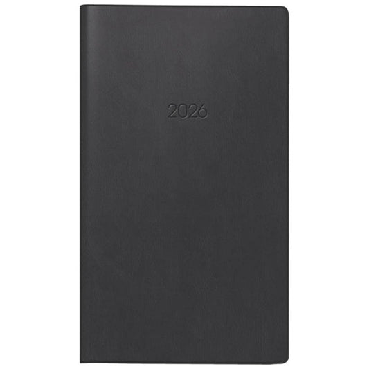 BRUNNEN Taschenkalender Jahr 2026 87 x 153 mm A6 Kunststoff schwarz Mod. 758