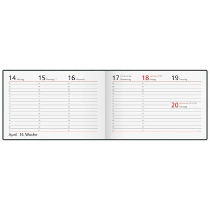 BRUNNEN Taschenkalender Jahr 2026 A6 quer Kunststoff blau Mod. Septimus