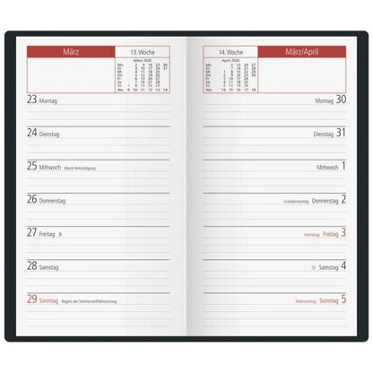 BRUNNEN Taschenkalender Jahr 2026 A6 Kunststoff schwarz Mod. TM 15