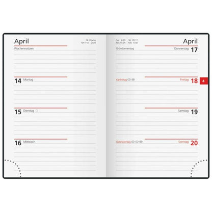 BRUNNEN Taschenkalender Jahr 2026 A6 Kunststoff sand Mod. perfect/Technik I