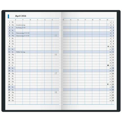 BRUNNEN Taschenkalender Jahr 2026 A6 Kunststoff blau Mod. 750