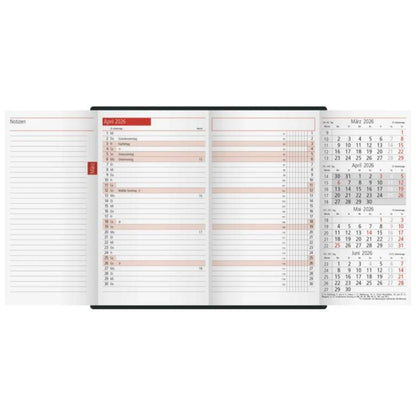 BRUNNEN Taschenkalender Mod. TM 12 Jahr 2026 A6 Kunststoff schwarz