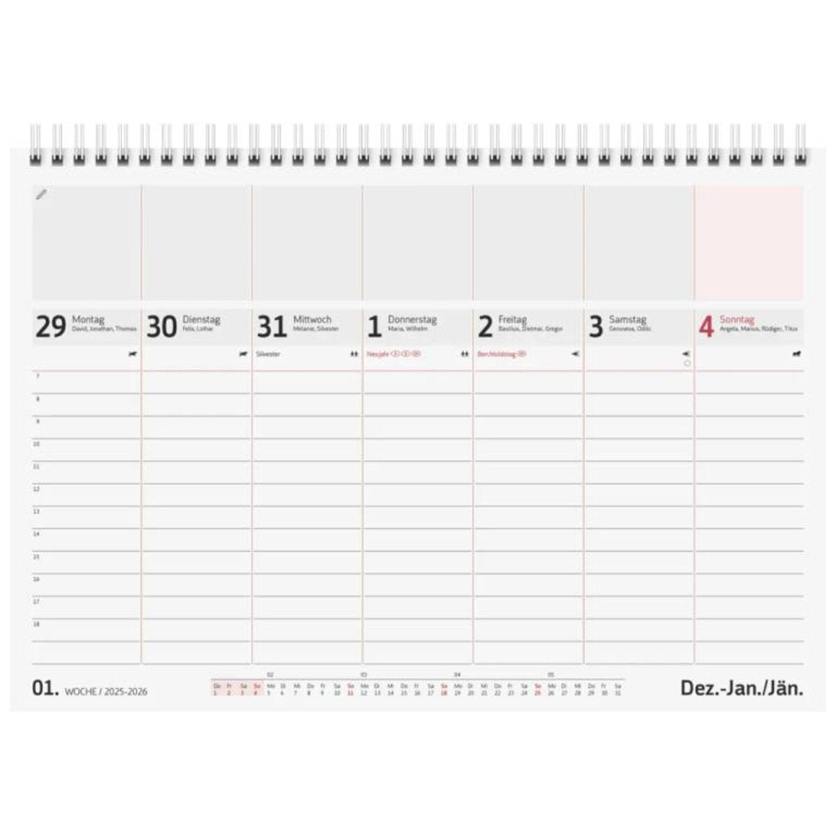 BRUNNEN Tischkalender 2026 290 × 200 mm weiß