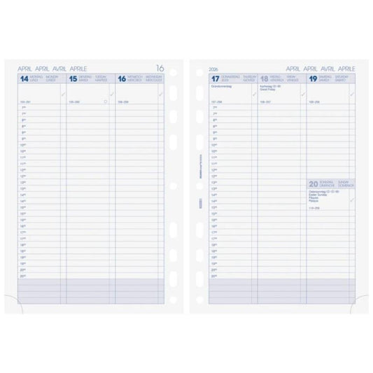 BRUNNEN Wochenkalendarium Business 2026 Spaltenform A5 148 x 208 mm