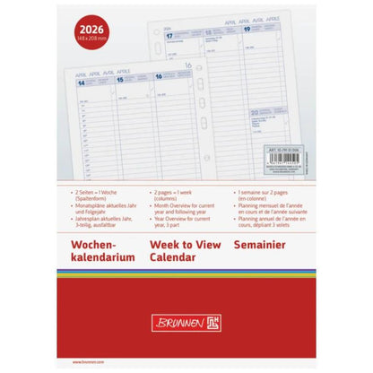 BRUNNEN Wochenkalendarium Business 2026 Spaltenform A5 148 x 208 mm