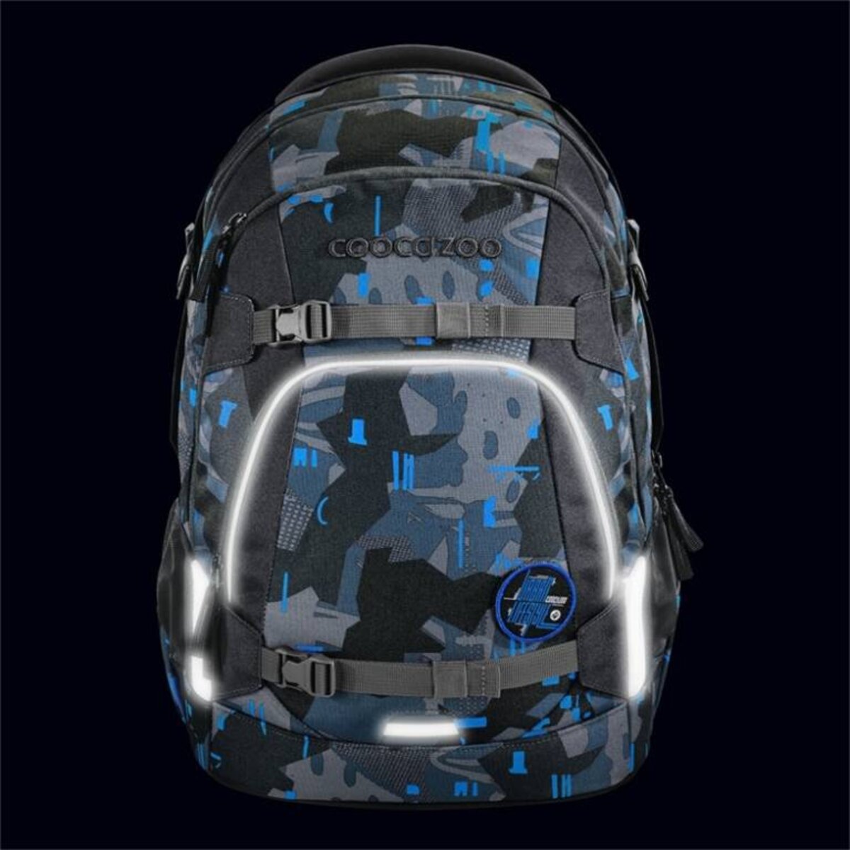 Coocazoo Schulrucksack MATE Blue Craft 30 Liter grau blau