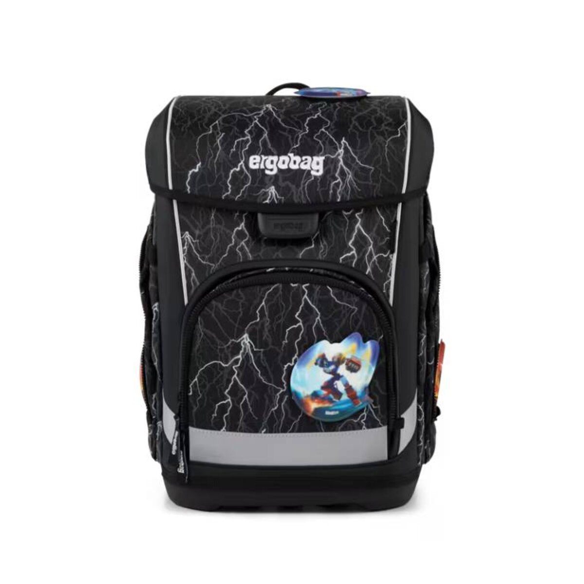 ergobag cubo light Schulranzen-Set ReflektBär Schwarz Weiß 5-teilig 19 Liter