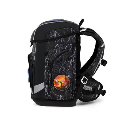 ergobag cubo light Schulranzen-Set ReflektBär Schwarz Weiß 5-teilig 19 Liter