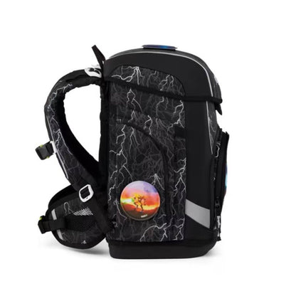 ergobag cubo light Schulranzen-Set ReflektBär Schwarz Weiß 5-teilig 19 Liter