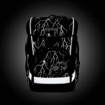 ergobag cubo light Schulranzen-Set ReflektBär Schwarz Weiß 5-teilig 19 Liter