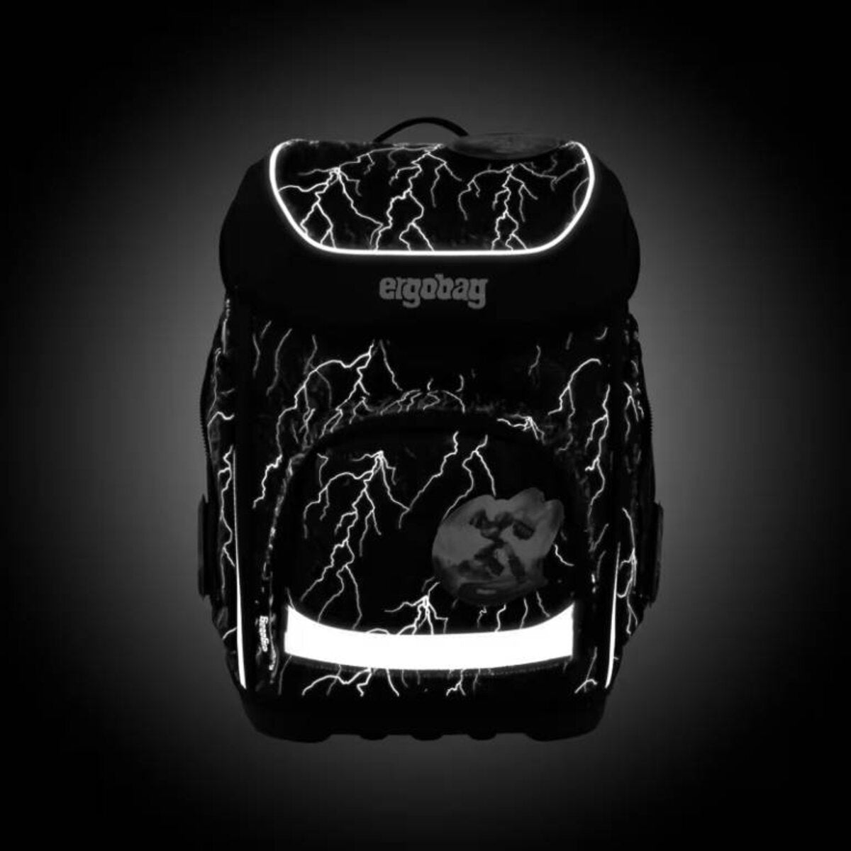 ergobag cubo Set Schulranzen-Set ReflektBär Schwarz Weiß 5-teilig 19 Liter