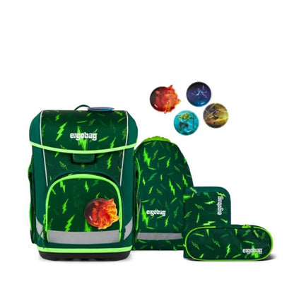 ergobag cubo light Schulranzen-Set Bärtastisch Grün 5-teilig 19 Liter