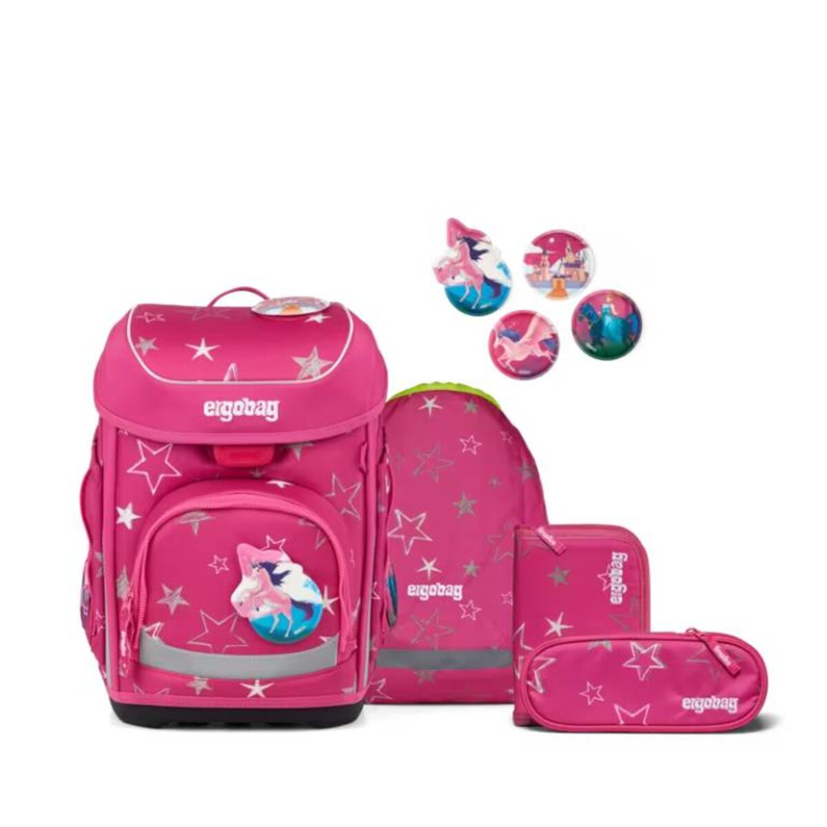 ergobag cubo Set Schulranzen-Set SternzauBär Rosa 5-teilig 19 Liter